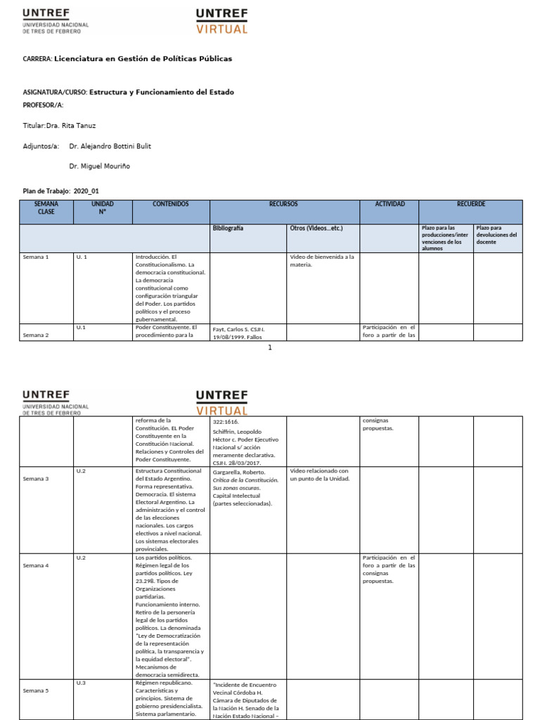 Plan_de_trabajo_Estructura_2020_1 | PDF | Federalismo | Legislador