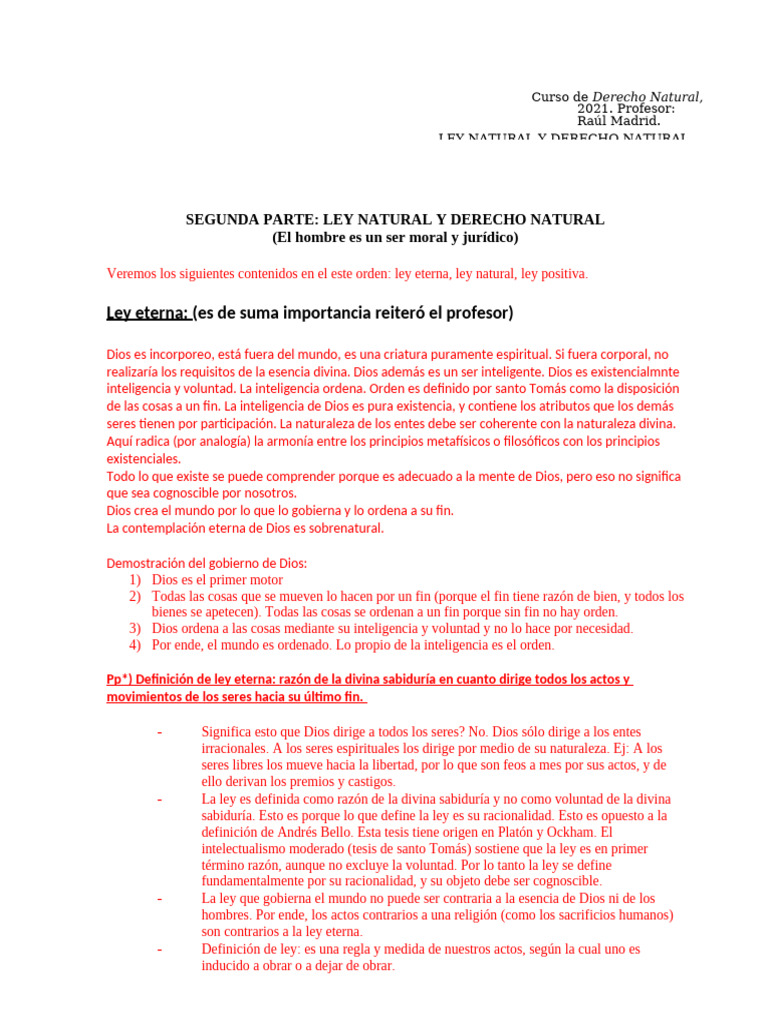 Apunte Ley Natural y Derecho Natural | PDF | La Ley natural | Tomás de ...