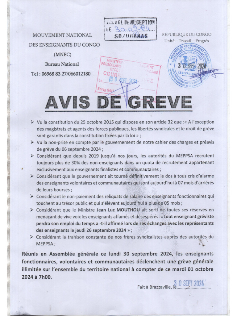 Avis de greve | PDF
