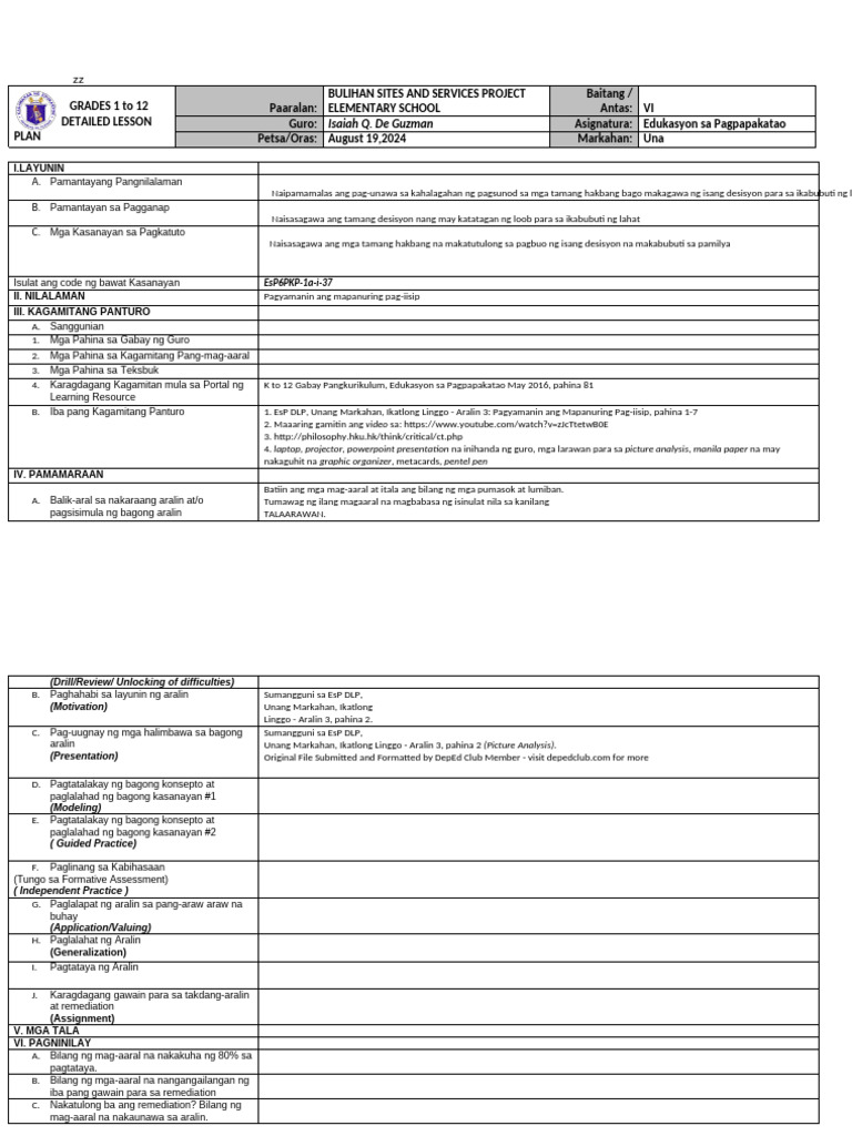 Esp Q1 Week 3 | PDF