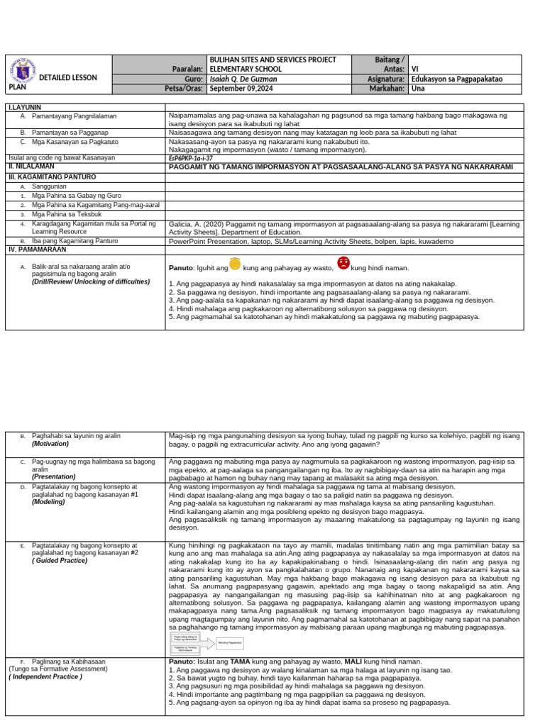 Esp Q1 Week 6 | PDF