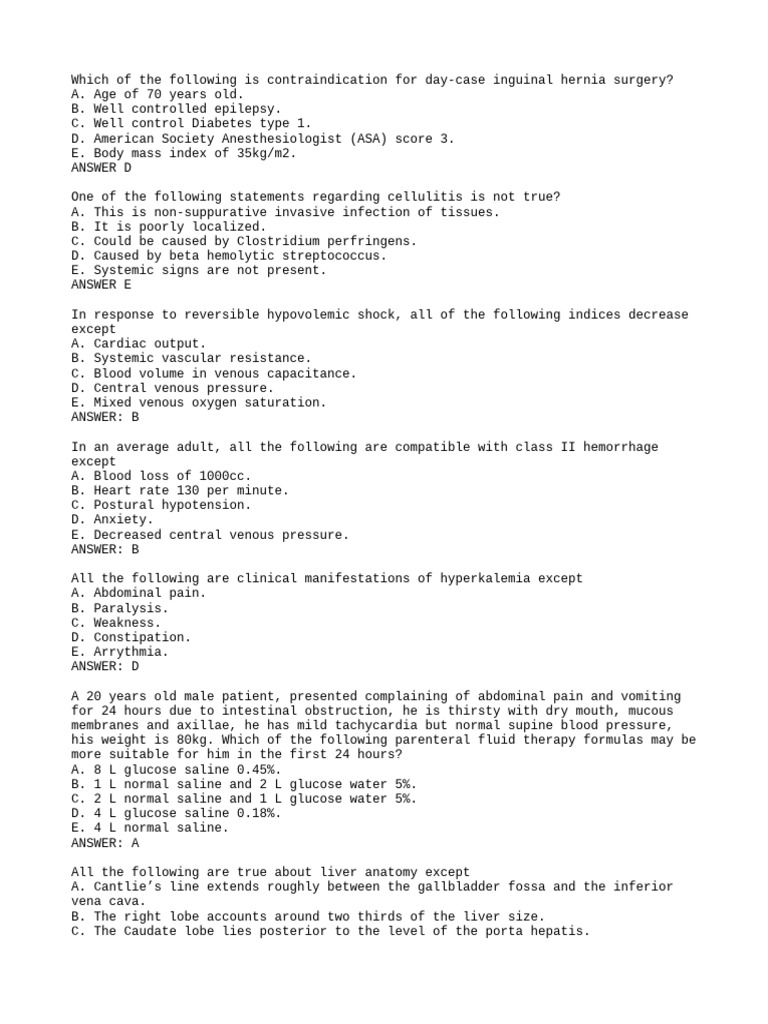 Surgical and Medical Case Questions | PDF | Liver | Pancreas