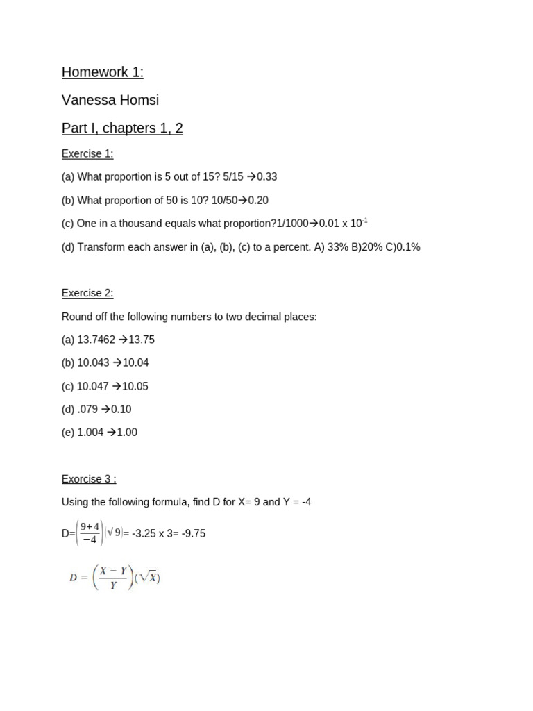 Homework Part I - CH 1,2 | PDF