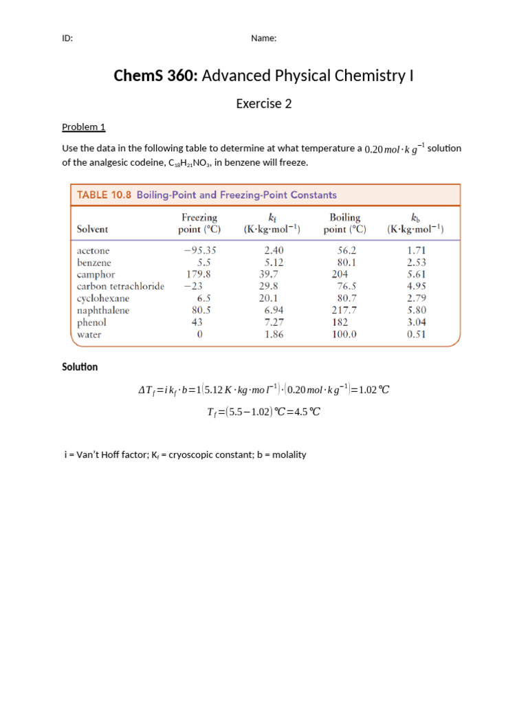 Exercise 2 - With Solutions | PDF | Phase (Matter) | Chemical Equilibrium