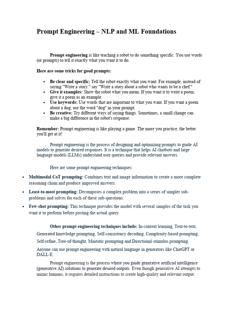 Prompt Engineering - NLP and MLFoundations | PDF | Machine Learning ...