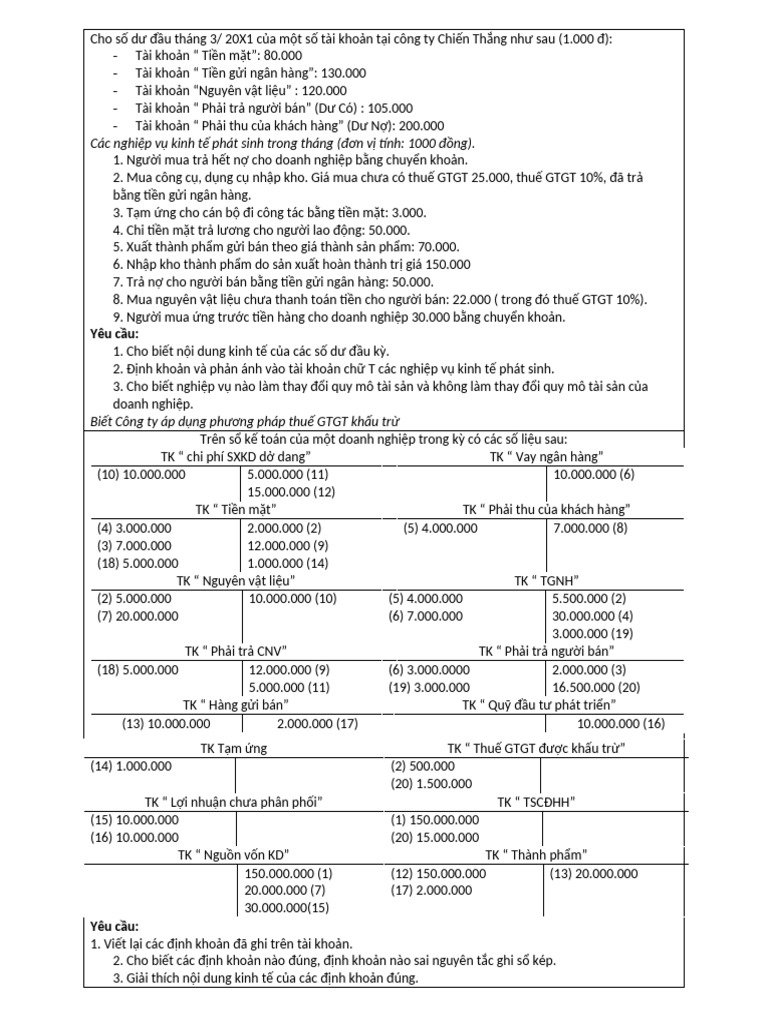 BT Nguyen Ly Ke Toan | PDF