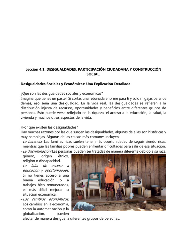 Desigualdades y Participación Ciudadana | PDF | Desigualdad social ...