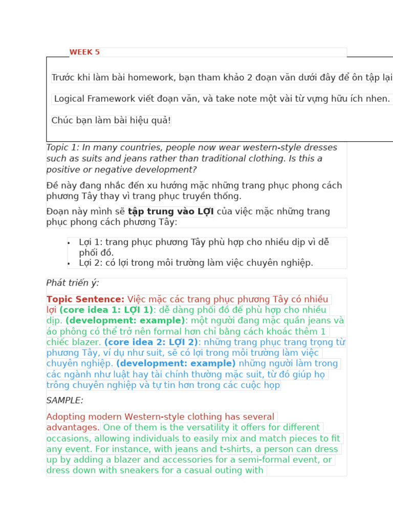 BUD Writing Homework Week 5 | PDF