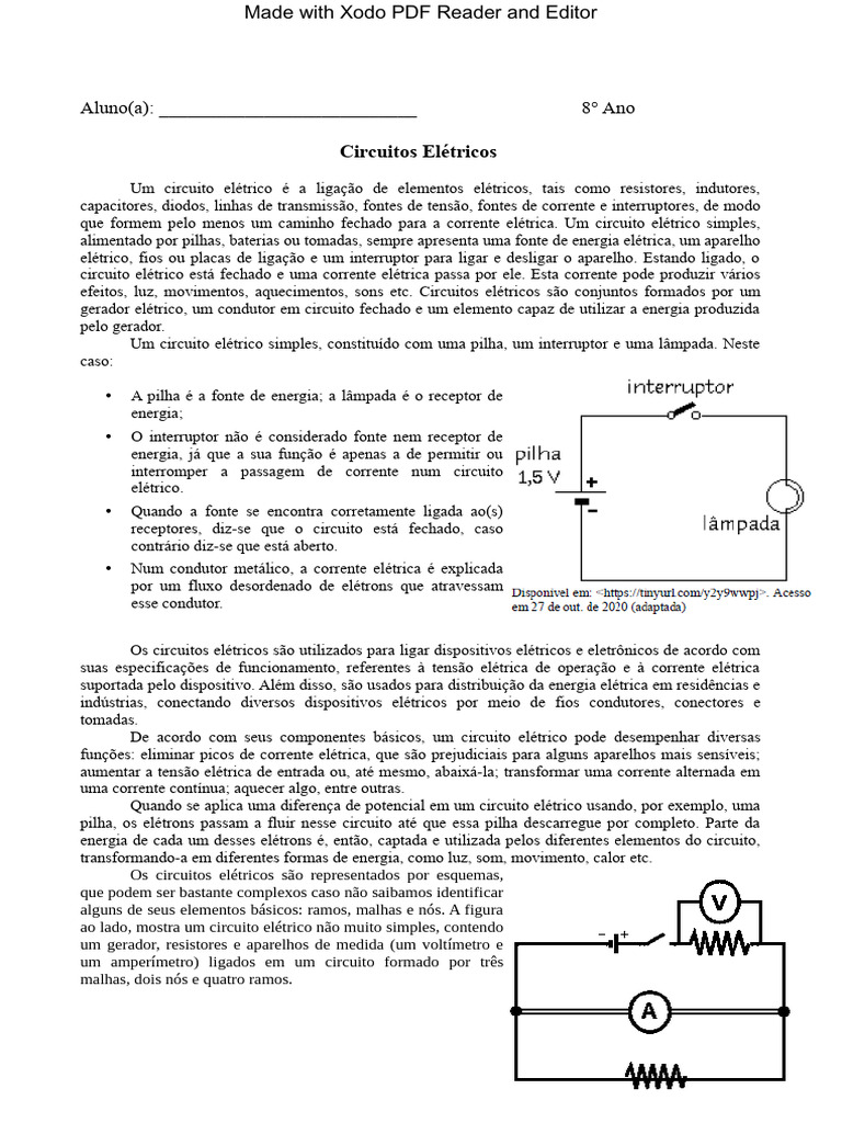 Componentes e Funções de Circuitos Elétricos | PDF | Rede elétrica ...
