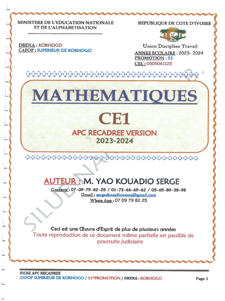 Mathematiques Ce1 | PDF