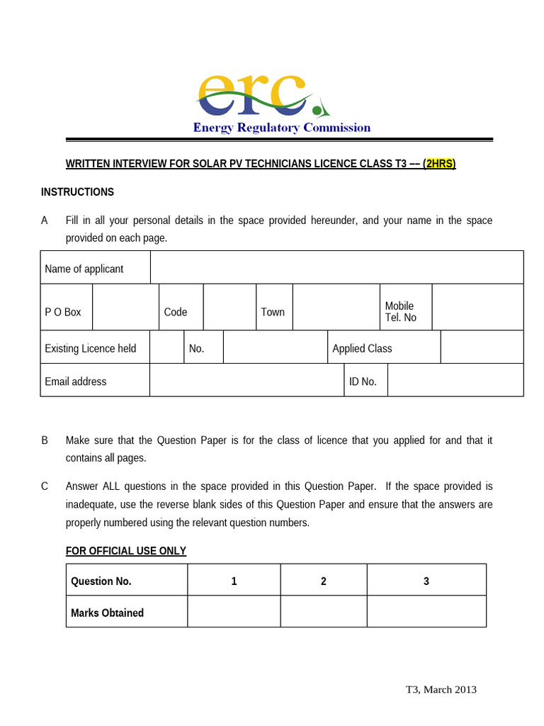 T3 Solar PV Technician Exam Guide | PDF | Photovoltaics | Solar Panel