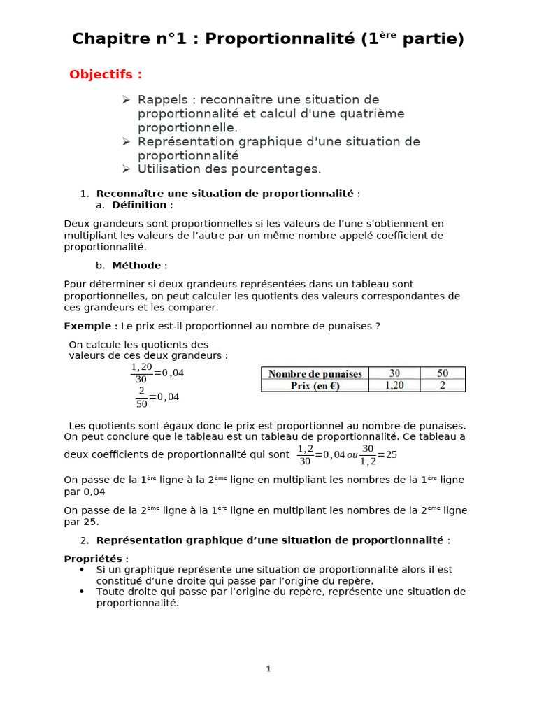 Introduction à la Proportionnalité | PDF | Mathématiques