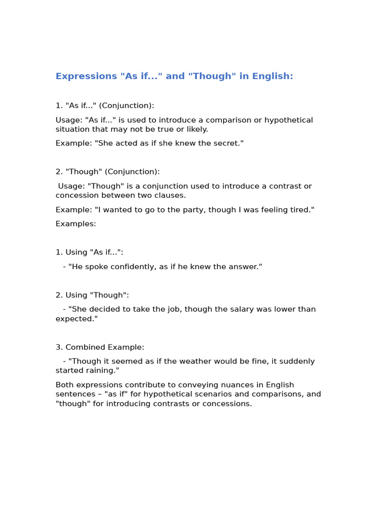 As If... and Though | PDF