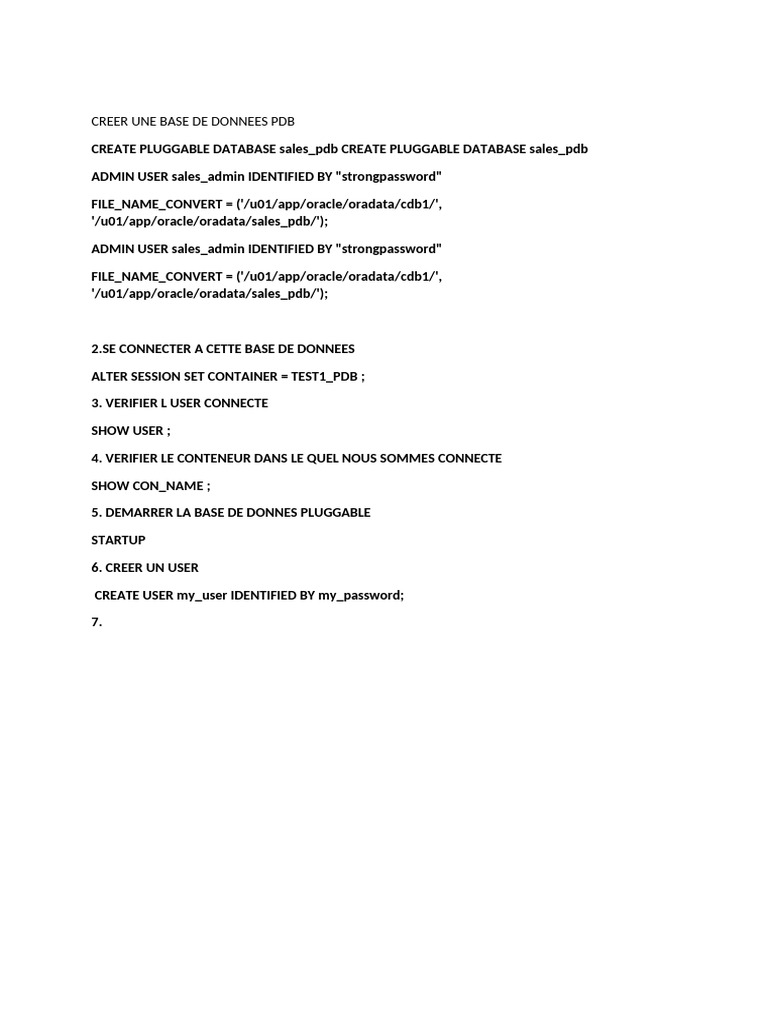 Creer Une Base de Donnees PDB | PDF