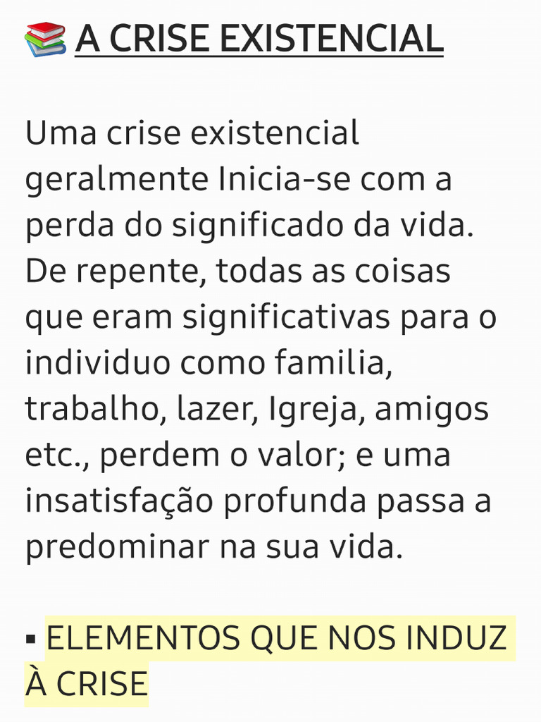Crise Existencial | PDF