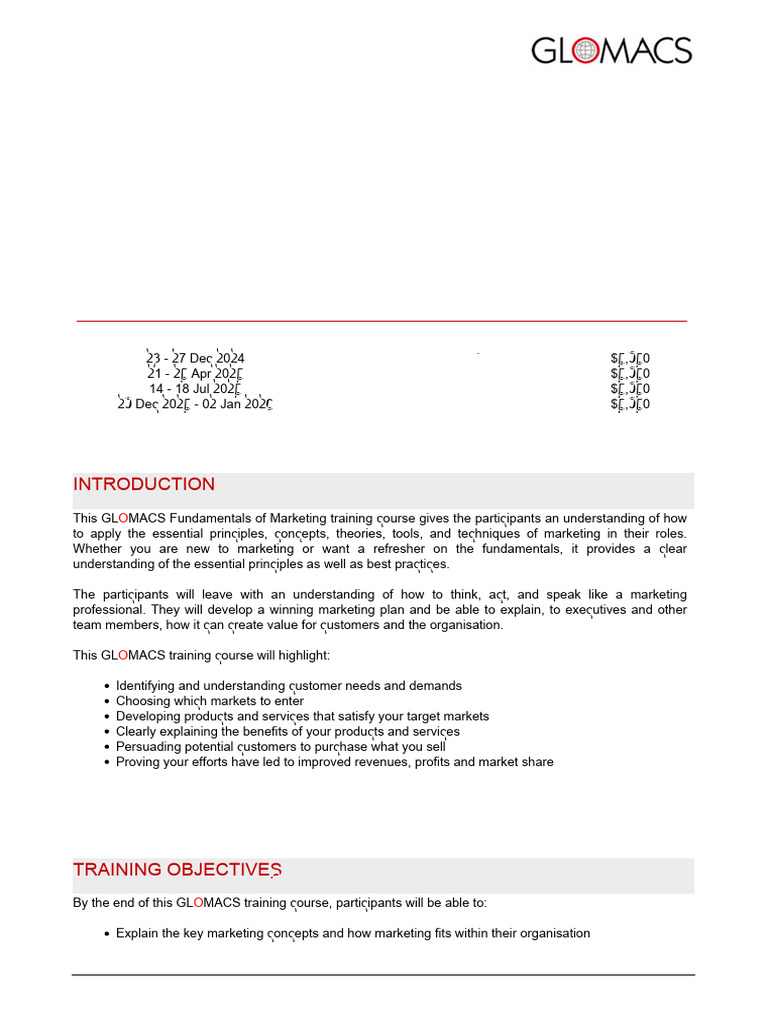 (CD) Training Course Syllabus | PDF | Marketing | Communication