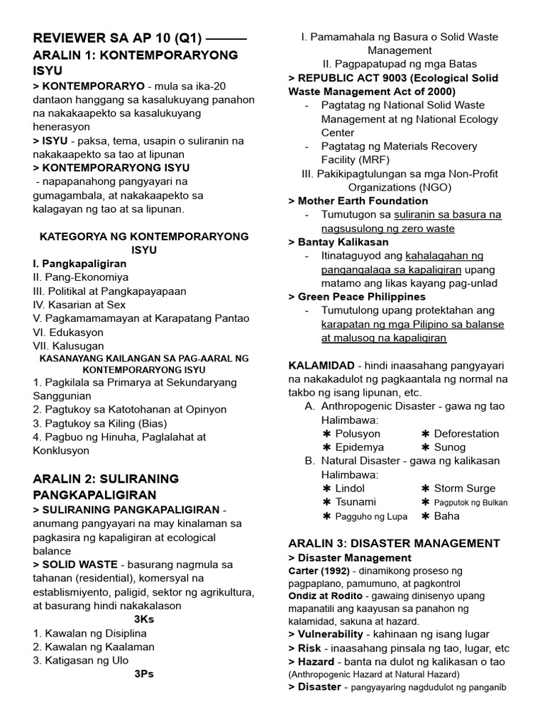 Ap10 Q1 Reviewer Pdf