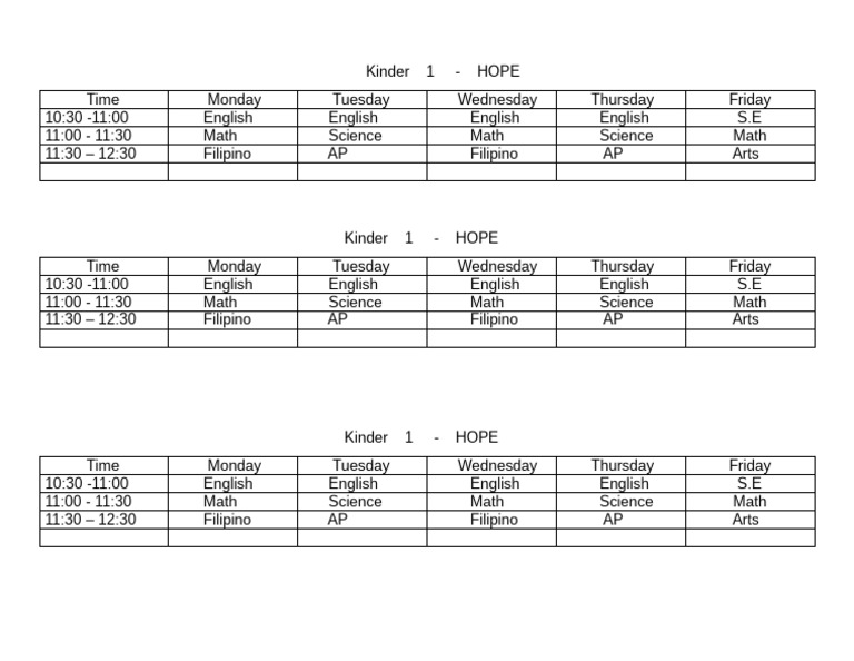 Schedule | PDF | Language Arts & Discipline | Foreign Language Studies