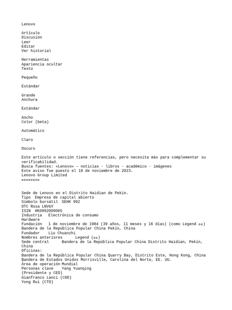 Historia y Datos Clave de Lenovo | PDF | Lenovo | Hardware de la ...
