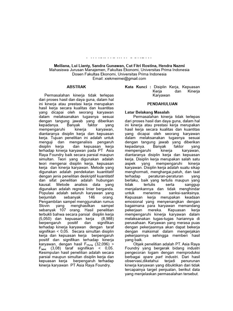 DIMENSI DISIPLIN KERJA | PDF