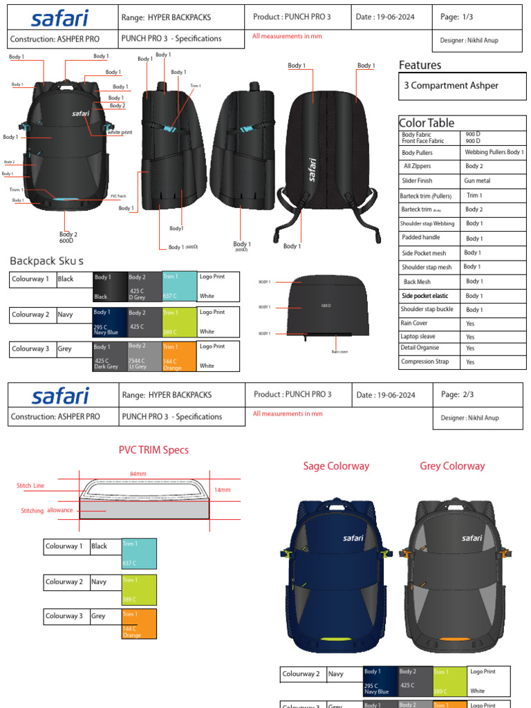 Punch Pro 3 Specs - 20 Sep | PDF