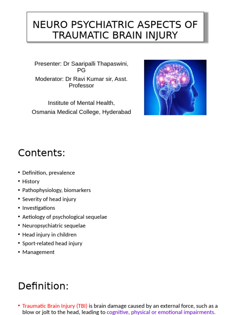 Neuro Psychiatric Aspects of Traumatic Brain Injury | PDF | Traumatic ...