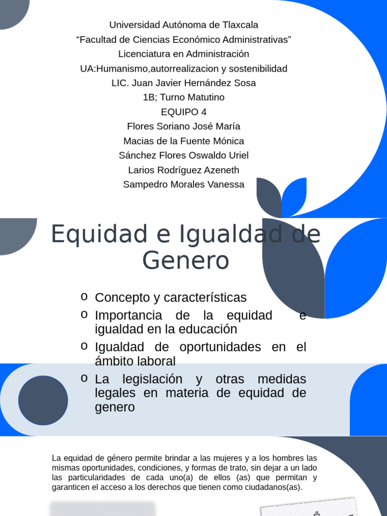 Equidad de Género en Educación y Trabajo | PDF | Igualdad de género ...