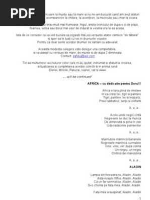 Cantece De Tabara 1