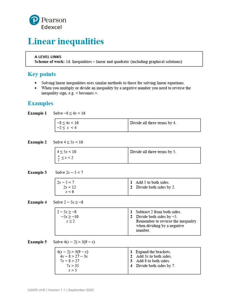 Example 7 Chapter 3 Linear Inequalities | PDF | Inequality (Mathematics ...