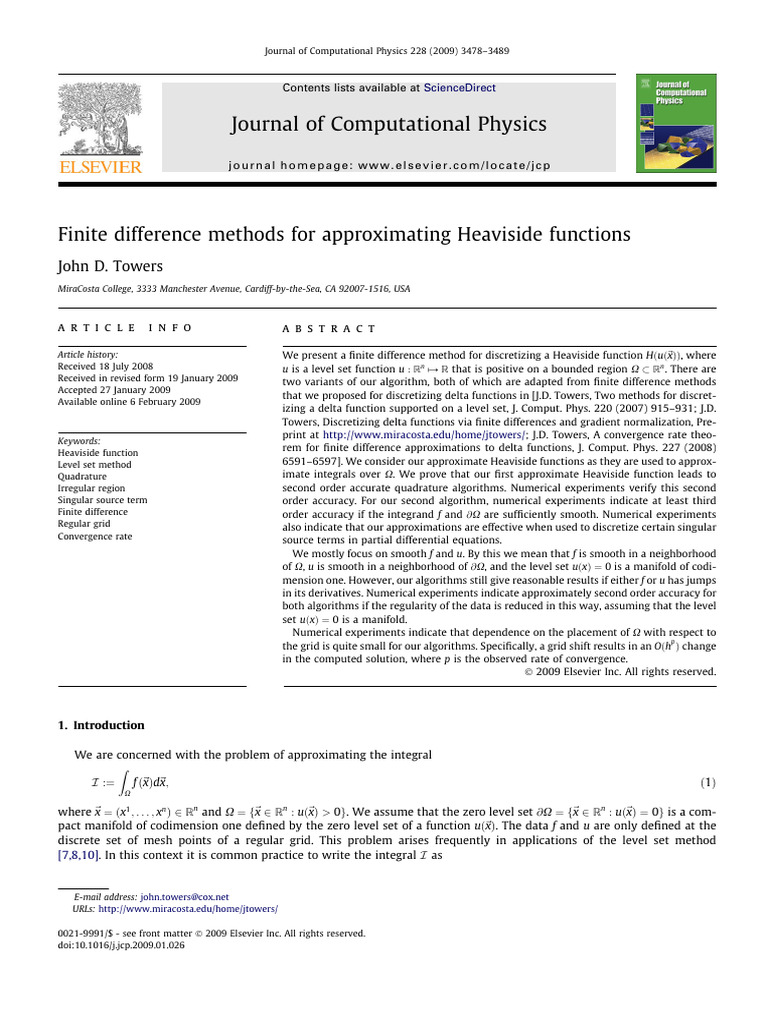Finite Difference Methods for Heaviside Functions | PDF | Integral ...