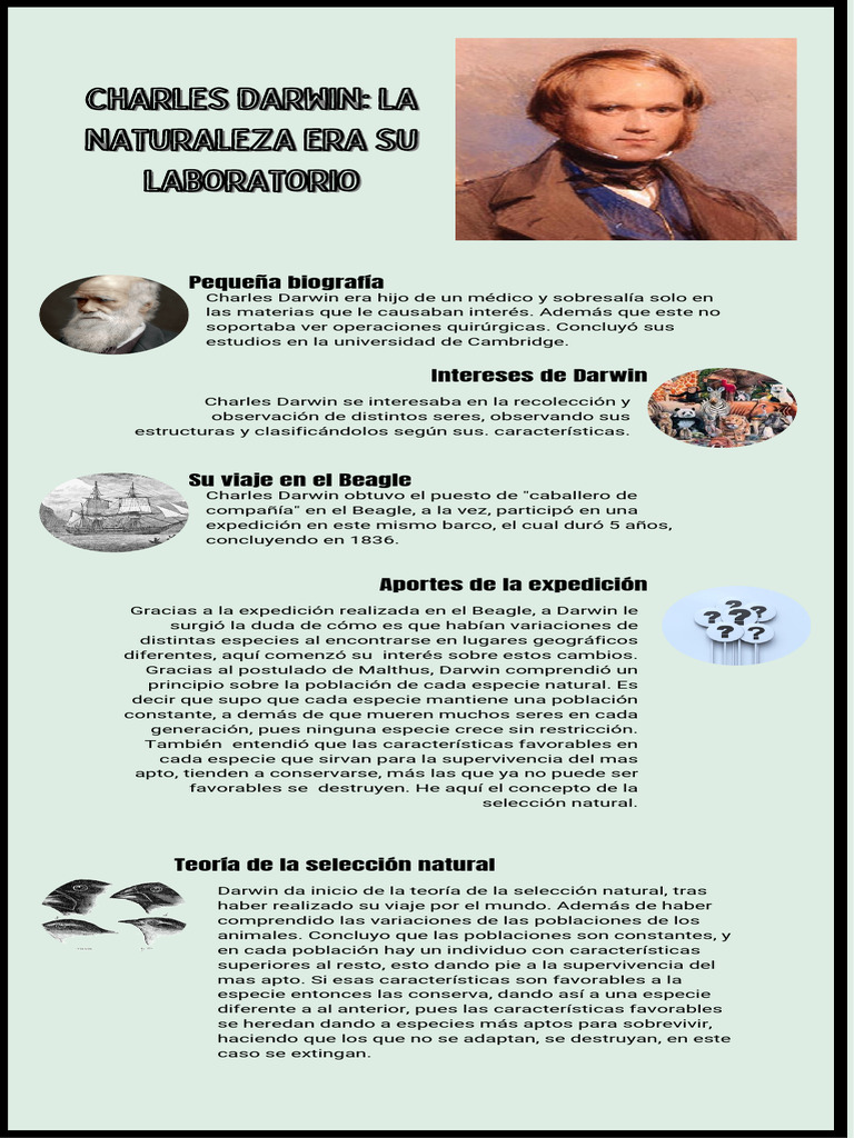 Biografía y teoría de Darwin | PDF | Charles Darwin | Seleccion natural