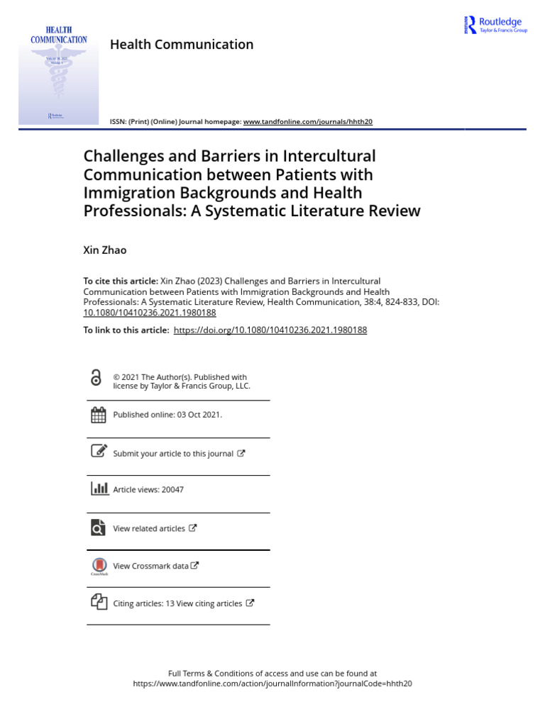 Challenges and Barriers in Intercultural Communication Between Patients ...