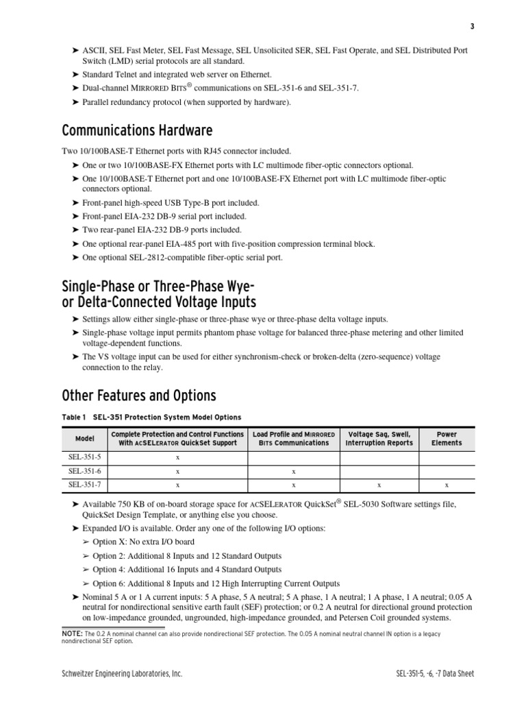 Sel 351 3 | PDF | Computer Engineering | Electrical Engineering