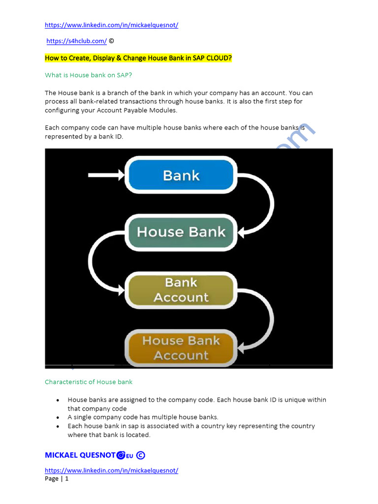 Creating House Banks in SAP Cloud | PDF | Banks | Computing