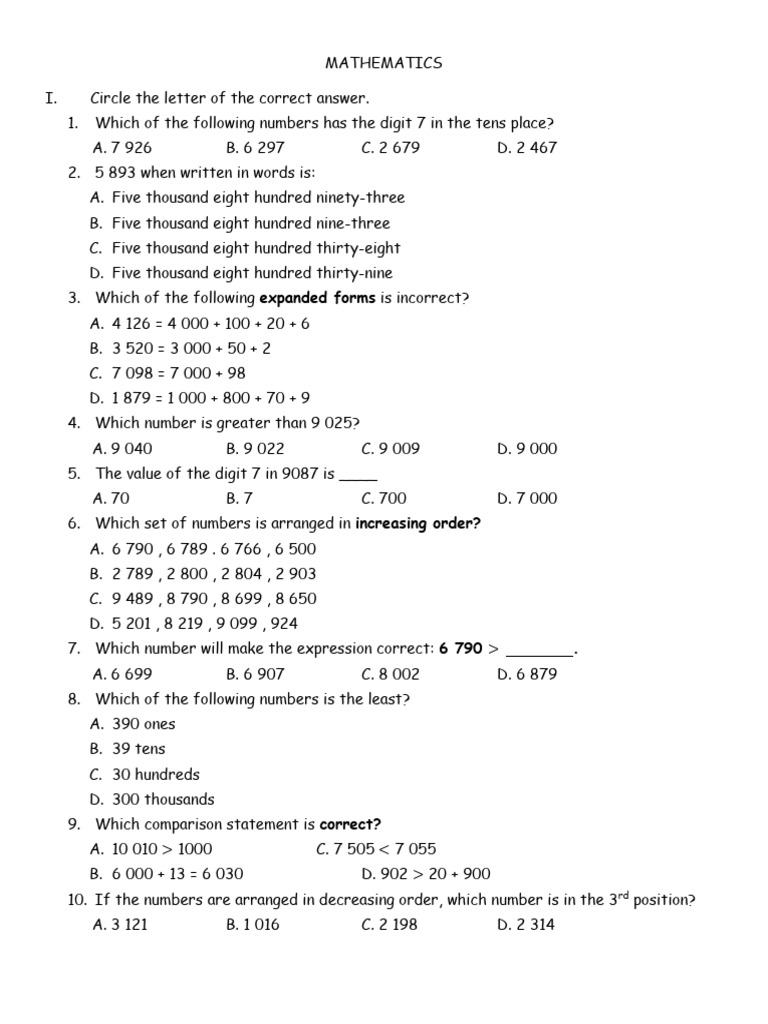 MATHEMATICS Reviewer 1st Trim | PDF | Mathematics