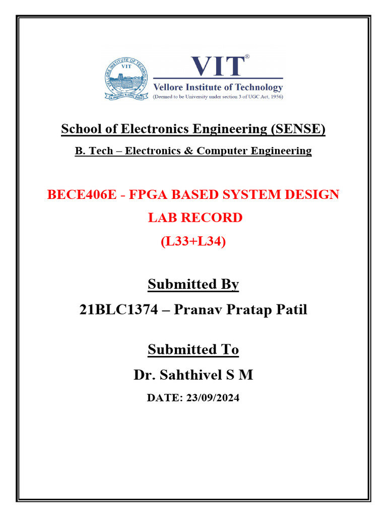 21BLC1374 Lab8 | PDF | Hardware Description Language | Software Engineering