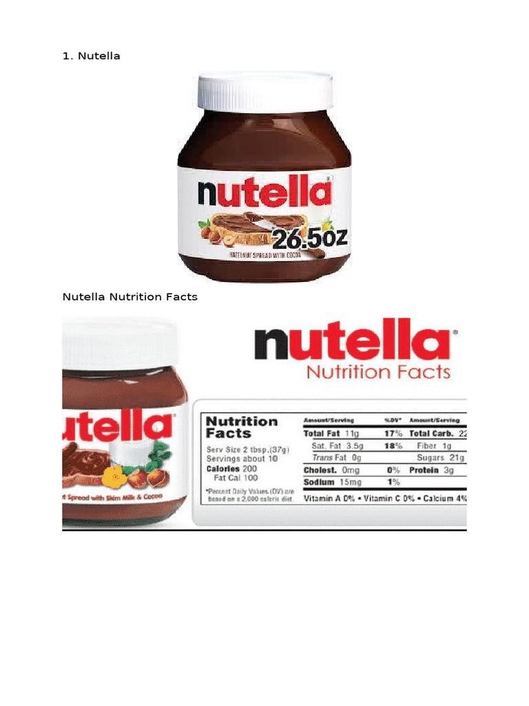 Nutrition Facts for Popular Snacks | PDF