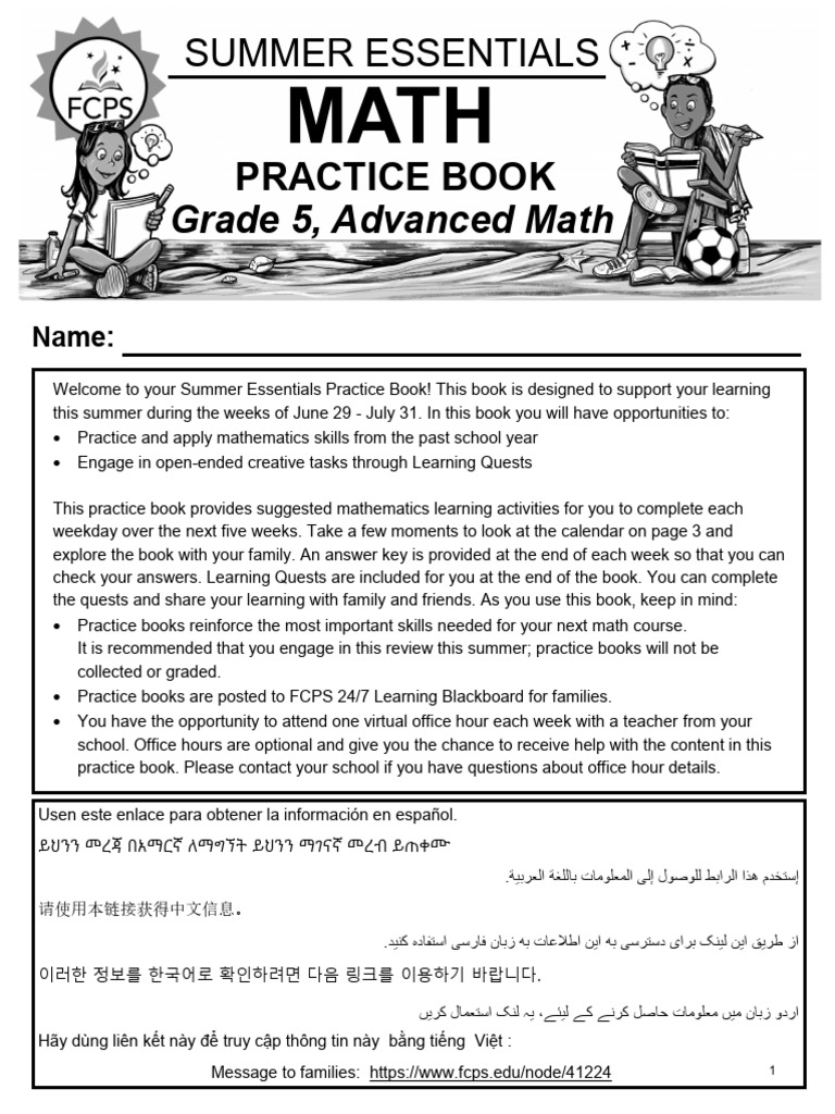 FINAL - Grade 5 - Advanced Math - 0 | PDF | Ratio | Numbers