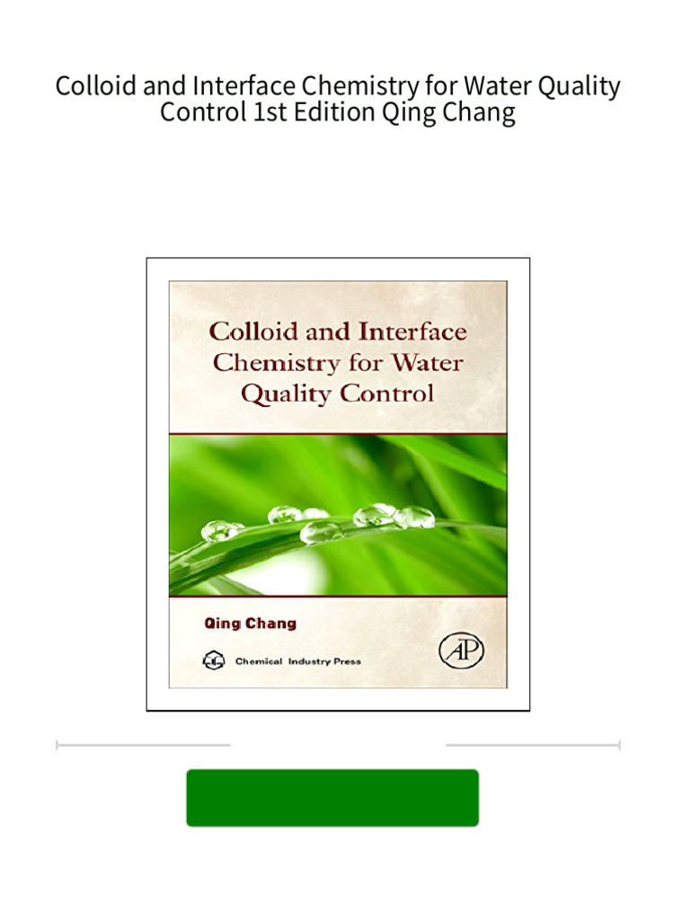 [FREE PDF sample] Colloid and Interface Chemistry for Water Quality
