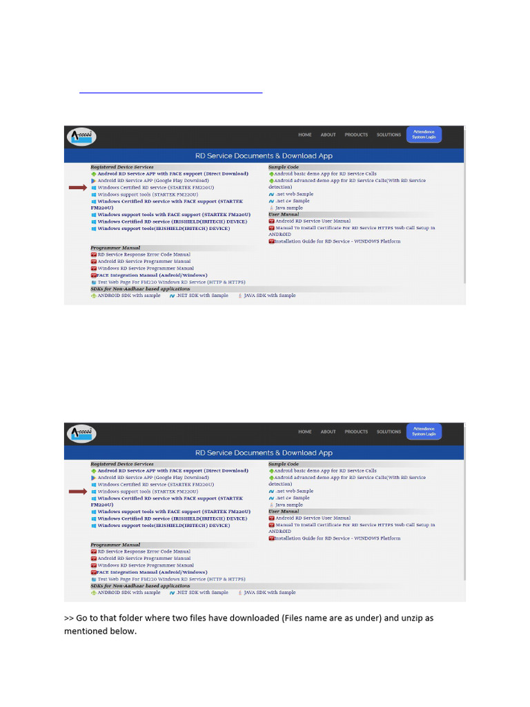 For PC - User Manual To Install Driver & R D Service & Testing The ...