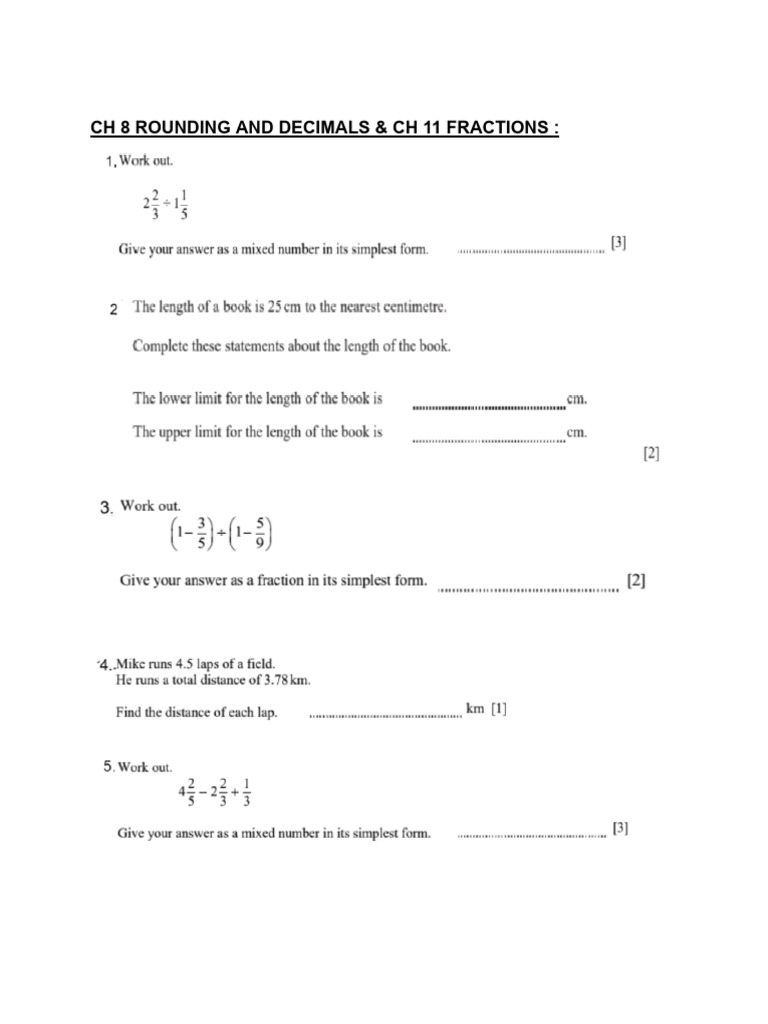 Rounding, Decimals, and Fractions Guide | PDF