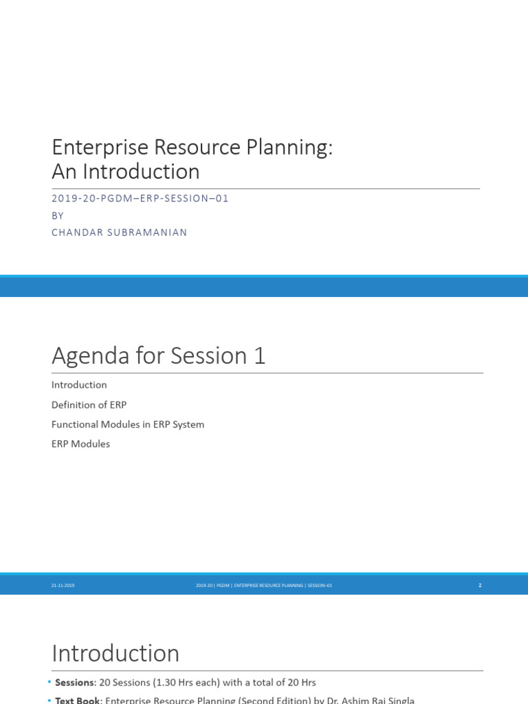 Introduction to Enterprise Resource Planning | PDF | Enterprise ...