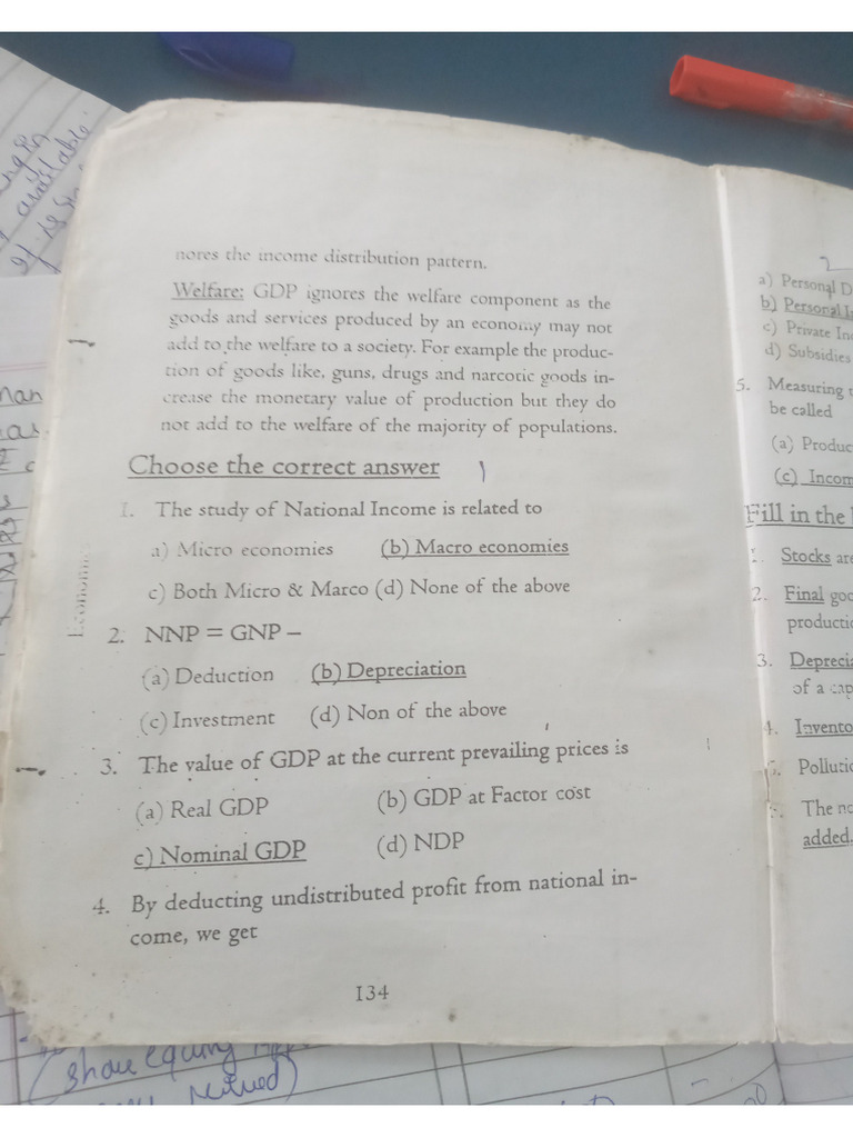 Economics Notes National Income | PDF