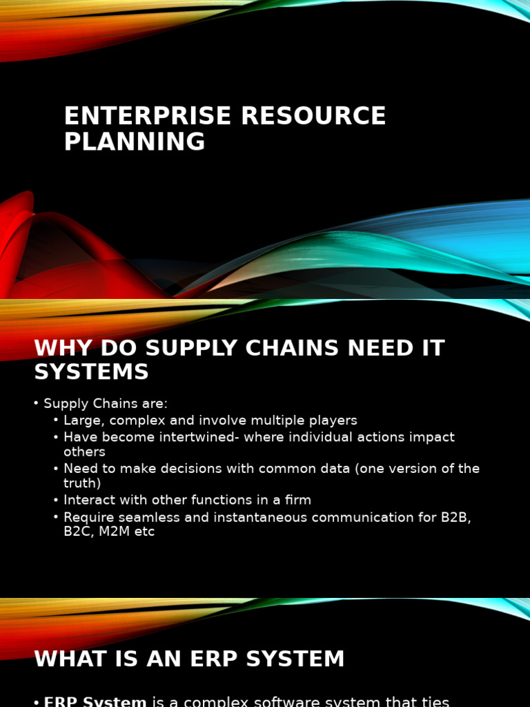 ERP Systems for Supply Chain Management | PDF | Enterprise Resource ...