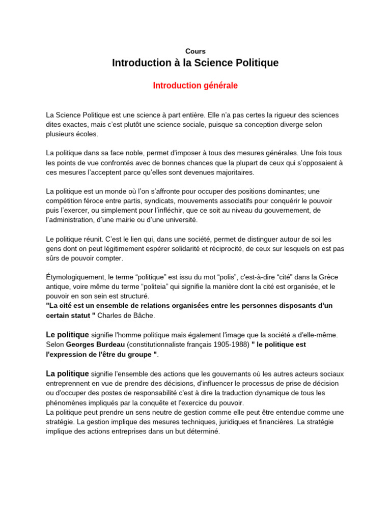 Intro À La Science Politique | PDF | État | Science