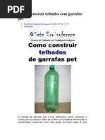 Como Construir Telhados Com Garrafas Pet