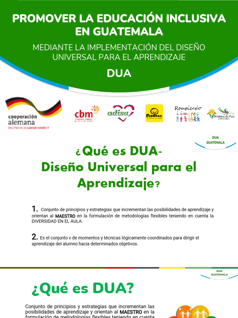 DUA: Educación Inclusiva en Guatemala | PDF | Aprendizaje | Plan de ...