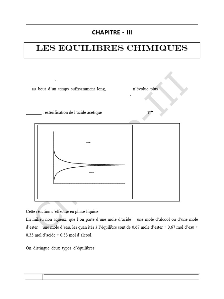 Équilibres chimiques et loi d'action de masse | PDF | Équilibre ...