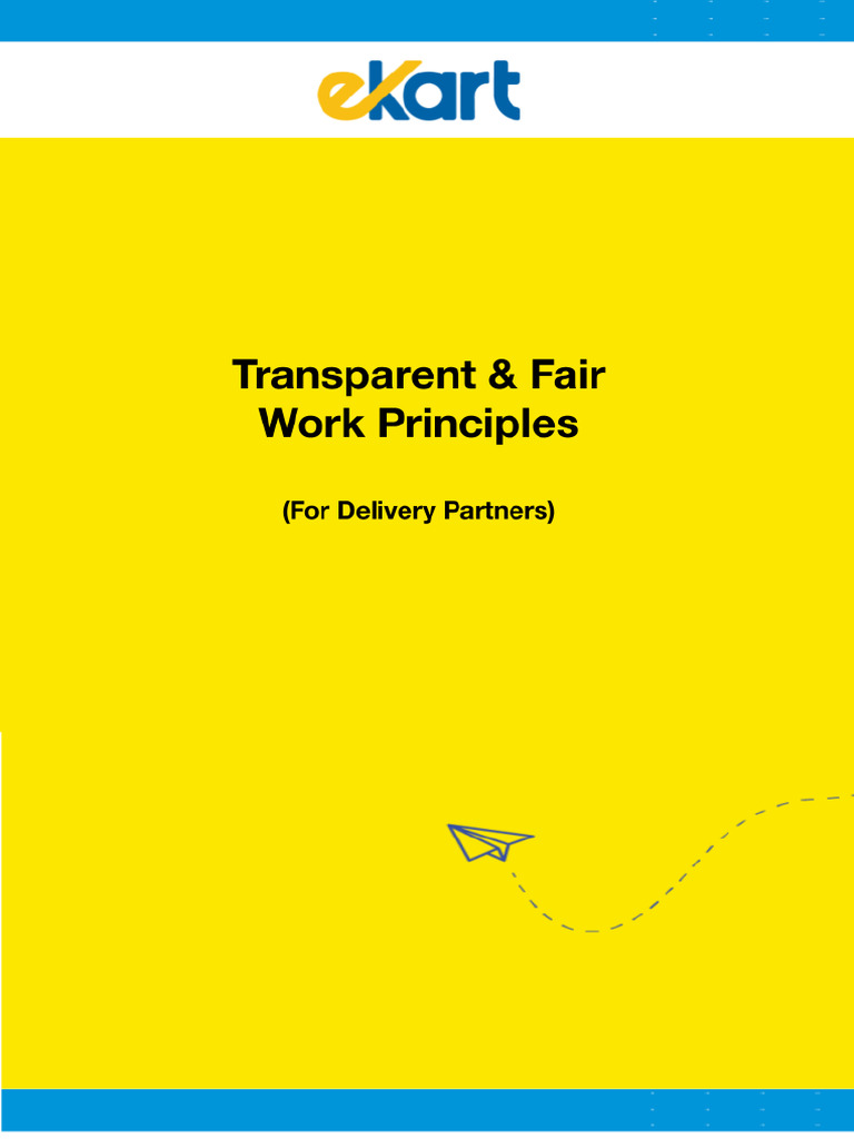 Transparent Fair Work Principles For Delivery Partners | PDF | Policy ...