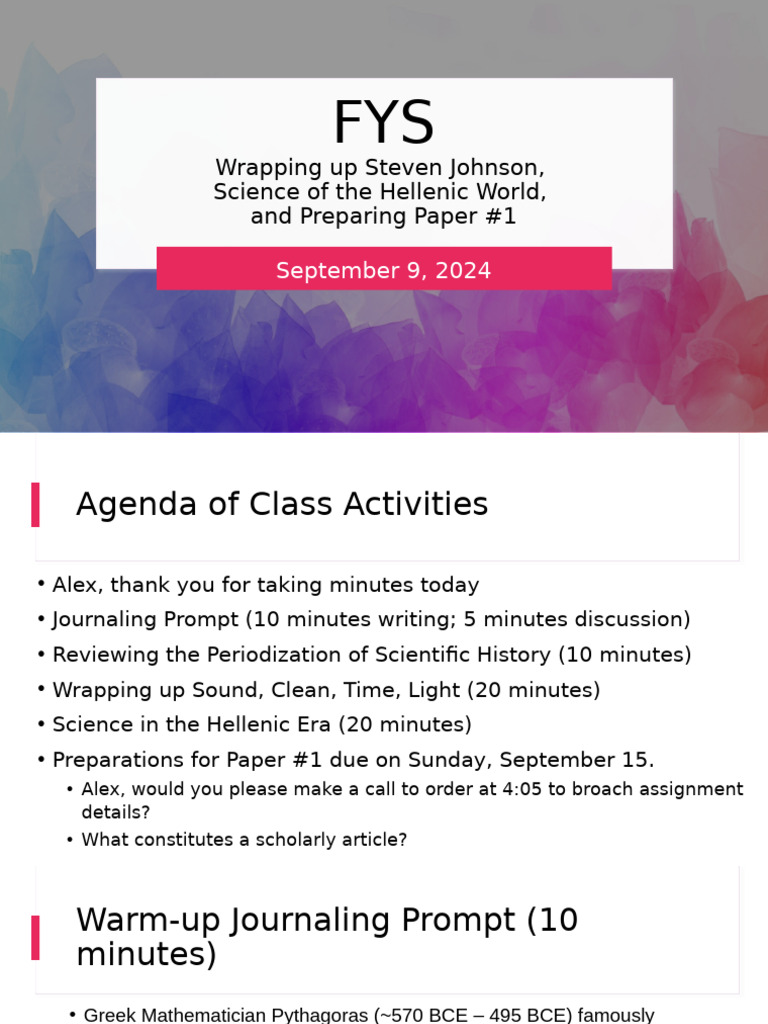 1sept. 9 - Wrapping Up Steven Johnson | PDF | Sound | Acoustics